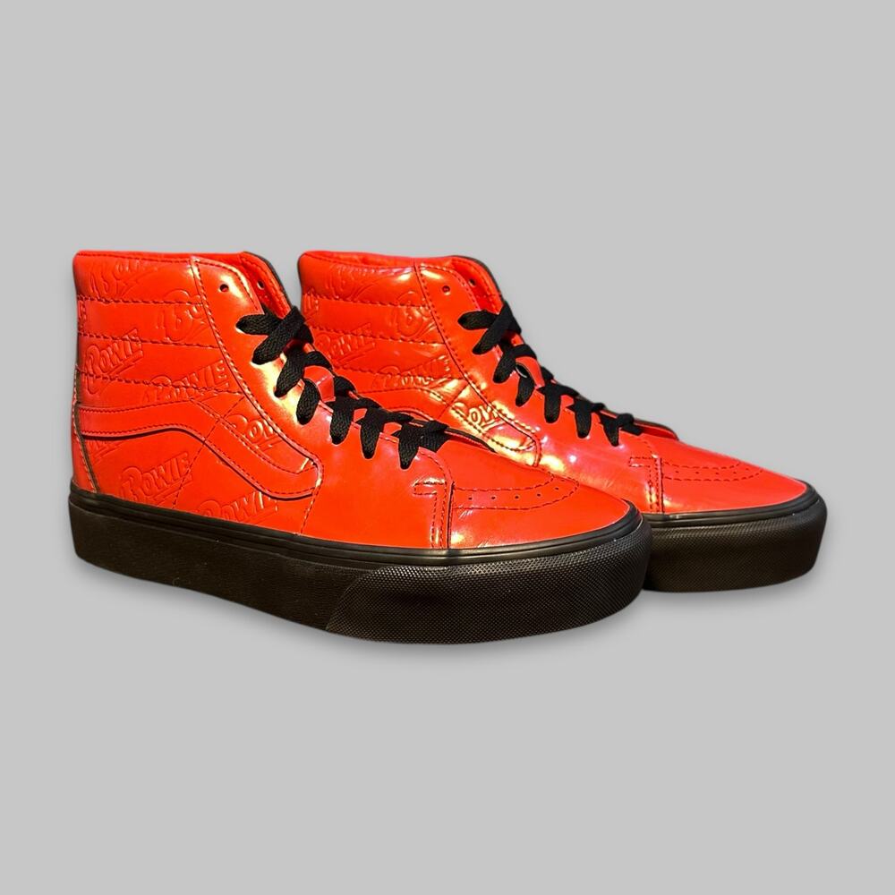 Vans x David Bowie Sk8-Hi Patent Leather Sneakers - Red- Men’s Size 6